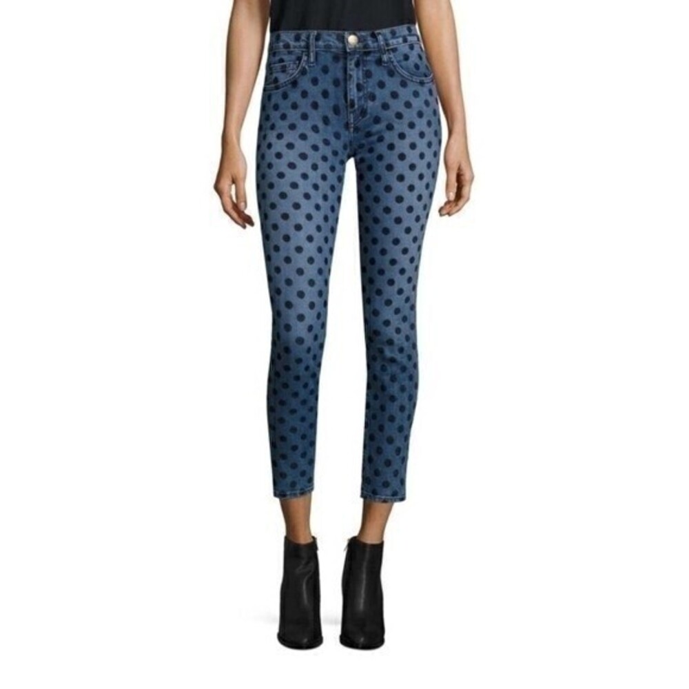 Current Elliott Stiletto Velvet Polka Dot Skinny